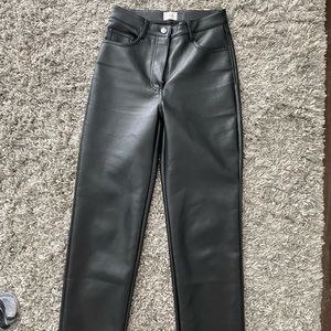 Melina Size 2 Tall Black Faux Leather Pants